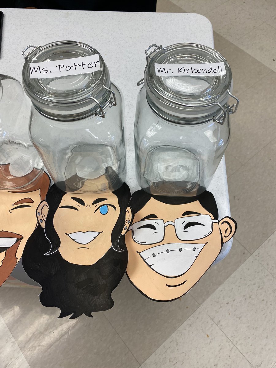 Pie in the Face Fundraiser for United Way. Put money in the teachers jar you would most like to see a pie in their face. Teachers with the least money in their jars will pie the teachers with the most money during seminar Thursday. Tickets to watch during seminar are $1.