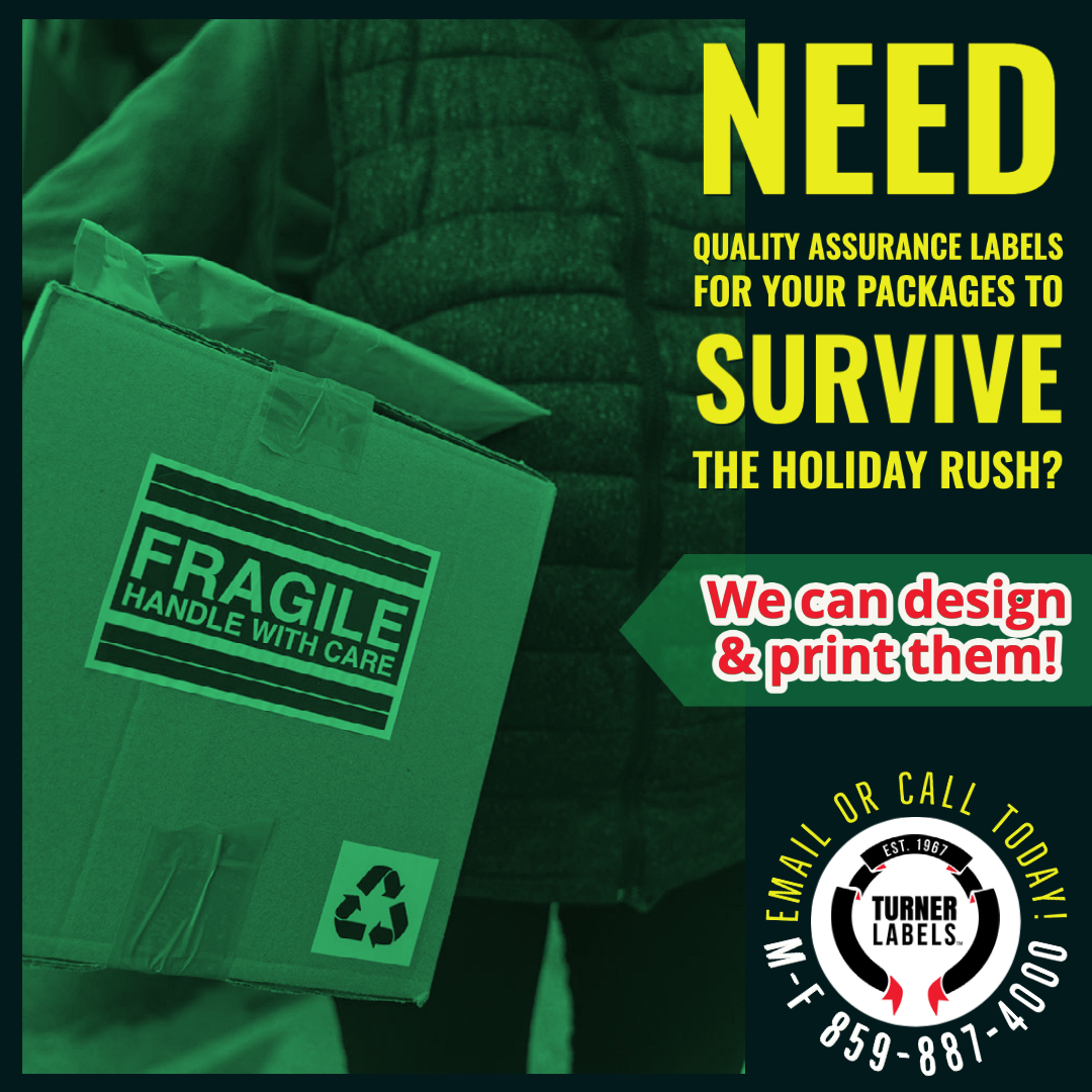 TurnerLabels's tweet image. We have your label packaging solutions for the #holiday rush! Need weatherproof labels? Warning or Fragile Labels to keep your products safe in crunch time? Get your order in by calling 859-887-4000 or contact us at turnerlabels.com/contact/ #LabelsThatWork #OrderLabels