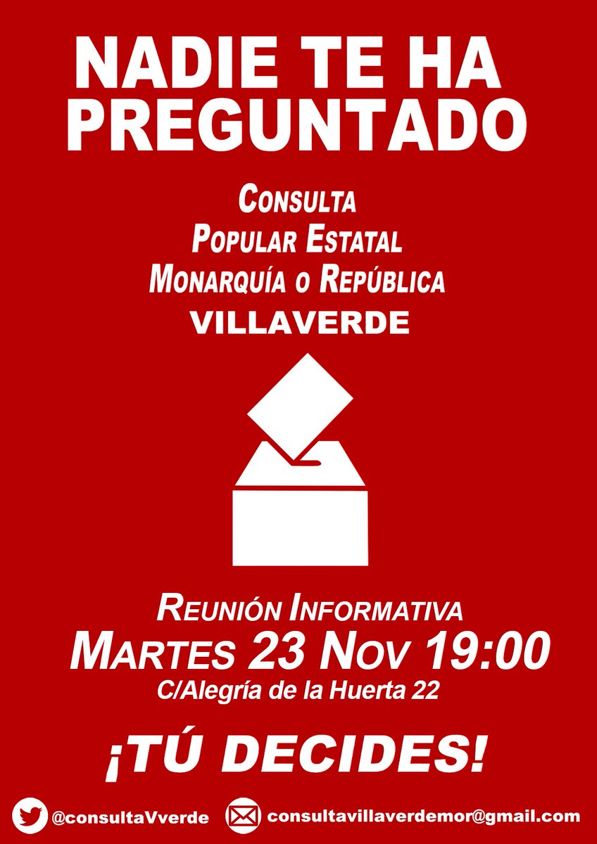 El 23 de noviembre a las 19:00, nos reunimos para iniciar la planificación del curso, que concluirá el 14 de mayo de 2022, con la realización de la <a href="/consultaestatal/">Plataforma Consulta Popular Estatal</a> ✊ en Villaverde. #ConsultaPopularEstatalMoR 
#EnPrimavera2022TúDecides