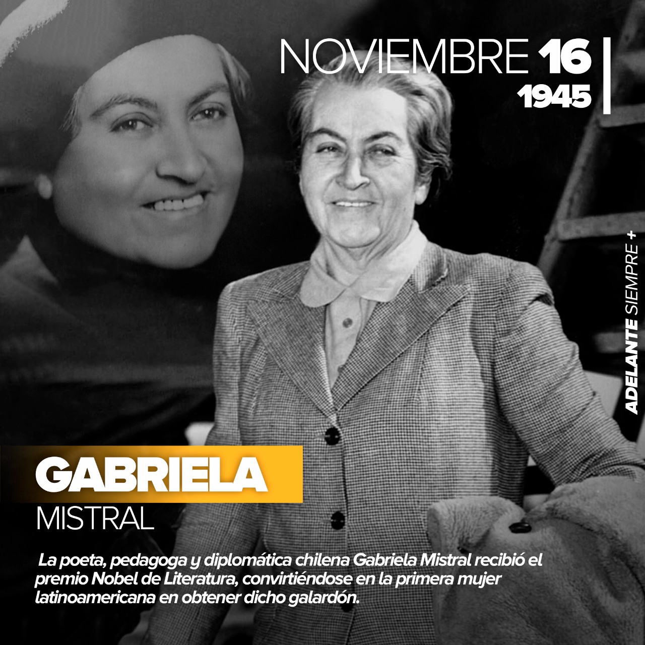 Prensa Popular Efemeride Un Dia Como Hoy En 1945 La Poeta Pedagoga Y Diplomatica Chilena Gabriela Mistral Recibio El Premio Nobel De Literatura Convirtiendose En La Primera Latinoamericana En Obtener