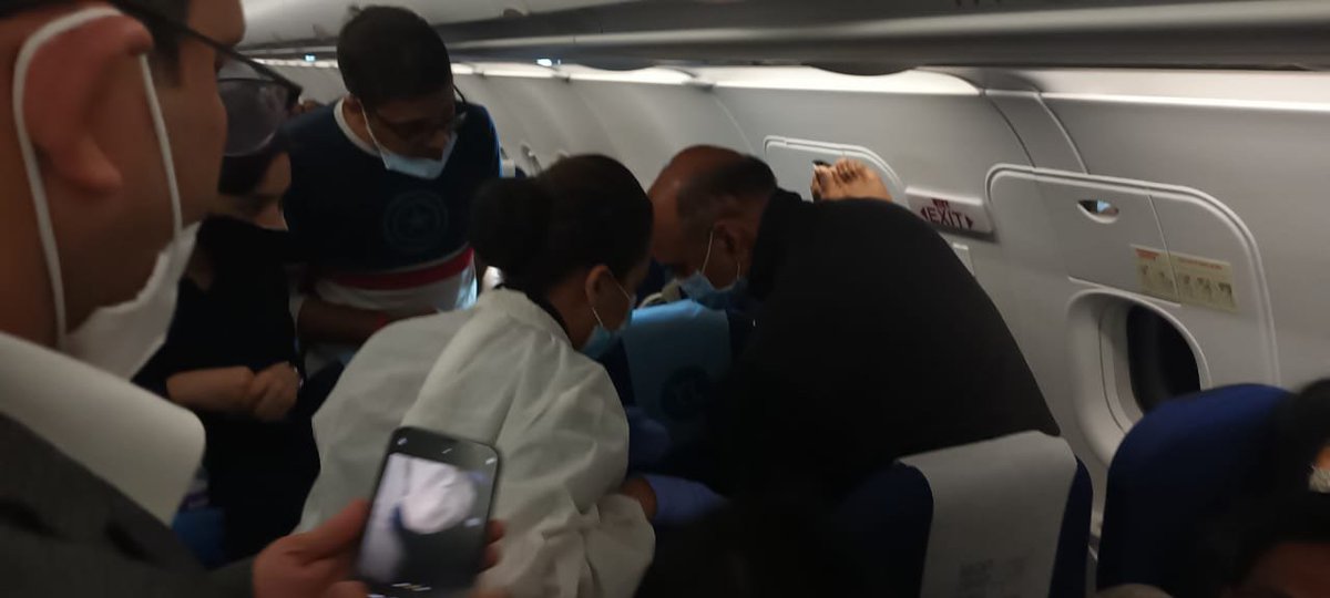 ANI's tweet image. Union Minister Dr Bhagwat Karad gave primary medical aid to a co-passenger on-board Delhi-Mumbai flight last night

&quot;Patient was sweating profusely &amp;amp; had low BP. I removed his clothes, raised his legs, rubbed his chest &amp;amp; gave glucose. He felt better after 30 minutes,&quot; Karad says