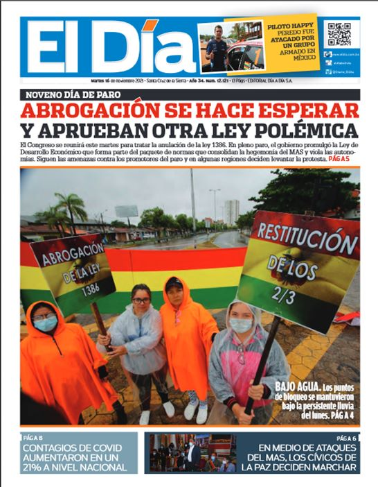 MonicaAparicioA's tweet photo. #Bolivia
#ParoMultisectorial
9⃣no Día
🔴EL PARO N⭕️ PARA
Sigue el #ParoIndefinido
📢Porque
No es una ley, es el paquetazo de leyes dictatoriales
Exigimos restaurar los 2/3
Exigimos saneamiento del Padrón Electoral
Exigimos #LibertadParaLosPresosPoliticos
#BoliviaEnDictadura https://t.co/7DZRLqzW59