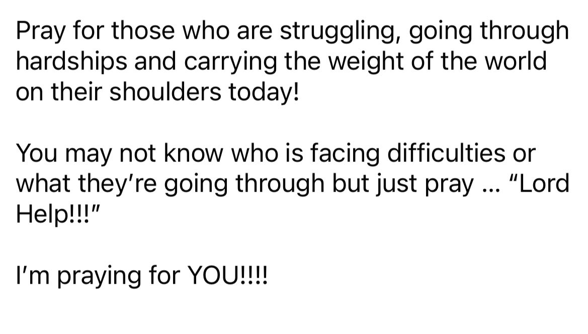 ANDREAMMELLINI's tweet photo. Take a minute…stop and pray for somebody today. Everybody’s not living a good, easy or glamorous life! #Pray #YouWontBreakWeArePraying #PrayersOfTheRighteousMakesMuchAvailable https://t.co/GkgktV1DNb
