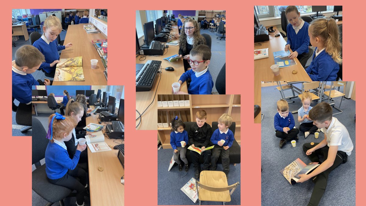 PirieParkPS's tweet photo. Primary 1 got their Read Write Count bags today! They had a reading cafe with P6/7C and P7N! We read the stories together and played some games! Look out for Challenge 1 on Seesaw tonight! P3-your turn tomorrow!📚⭐️@BookWeekScot #BookWeekScotland https://t.co/2OtbVrzyjP