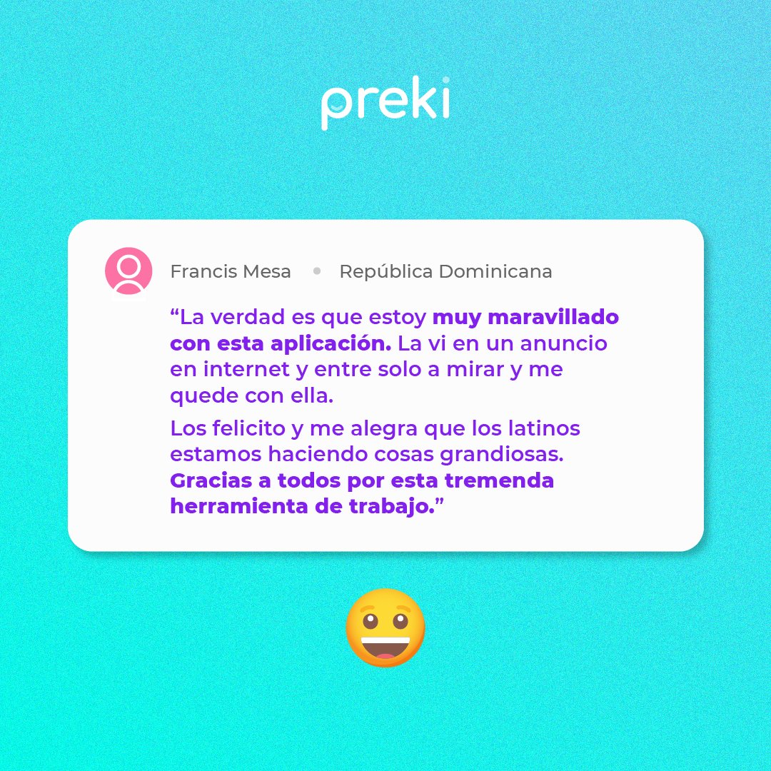 GoPreki's tweet photo. Miles de usuarios en Latinoamérica siguen opinando activamente sobre nuestra solución.

#Preki es el #EcommerceParaTodos

¡Descarga YA nuestra App en el Google Play Store! https://t.co/SBbEuMmIlj