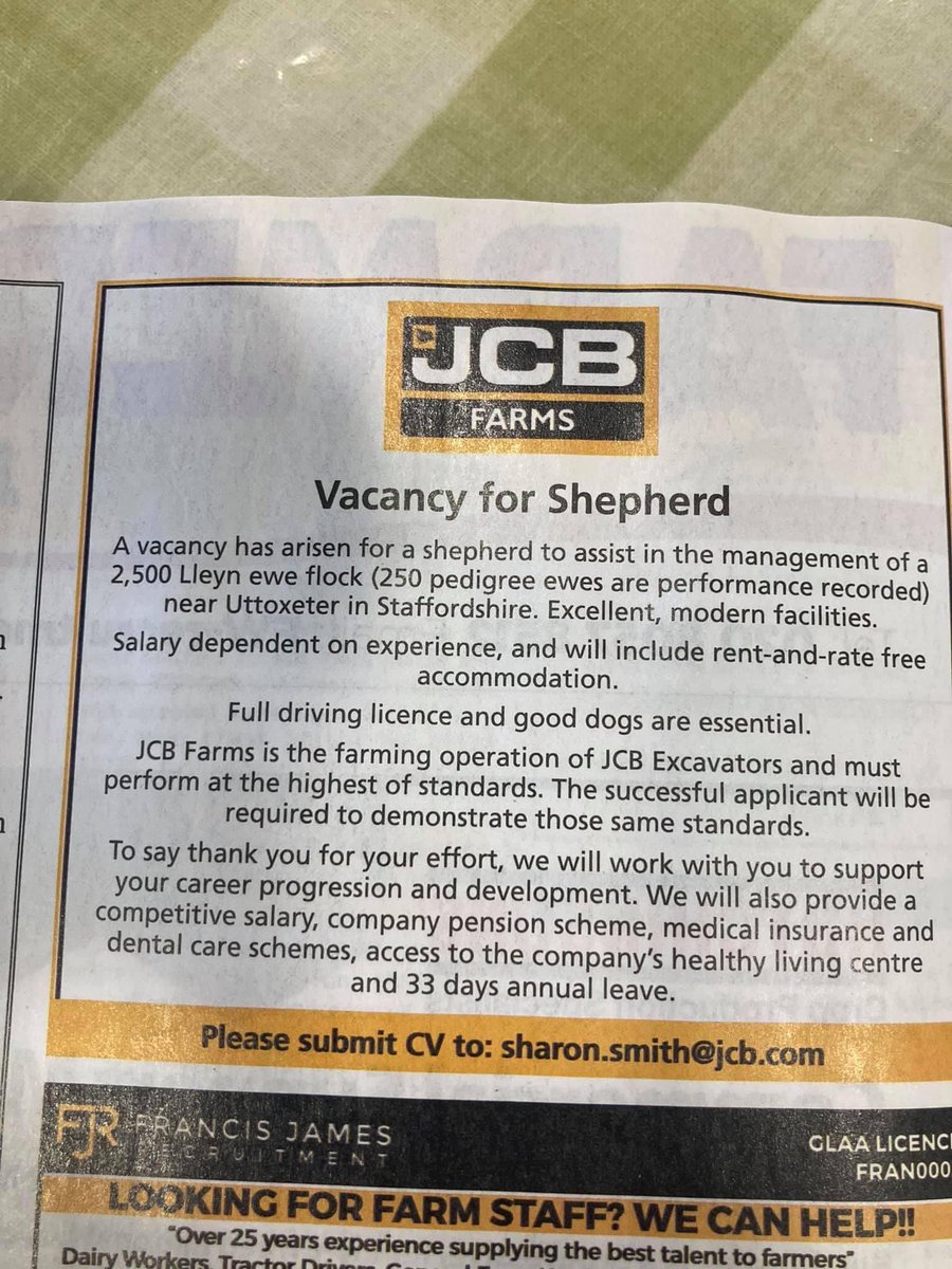 This is a fantastic opportunity for someone with a great team to work with, fantastic facilities and livestock, plus a great area to live and work.