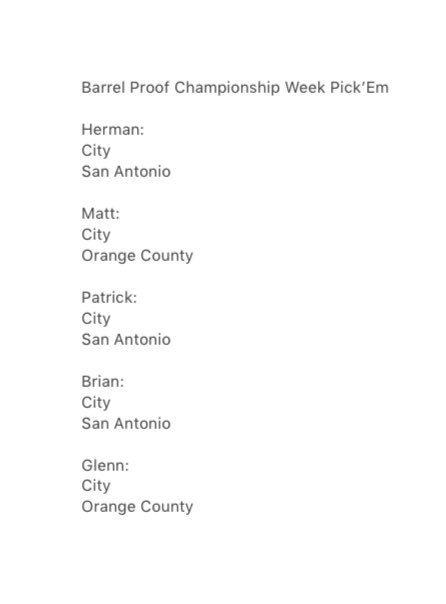 barrelprooffc's tweet photo. Our picks for the conference championships! https://t.co/mgSpdjF3Me