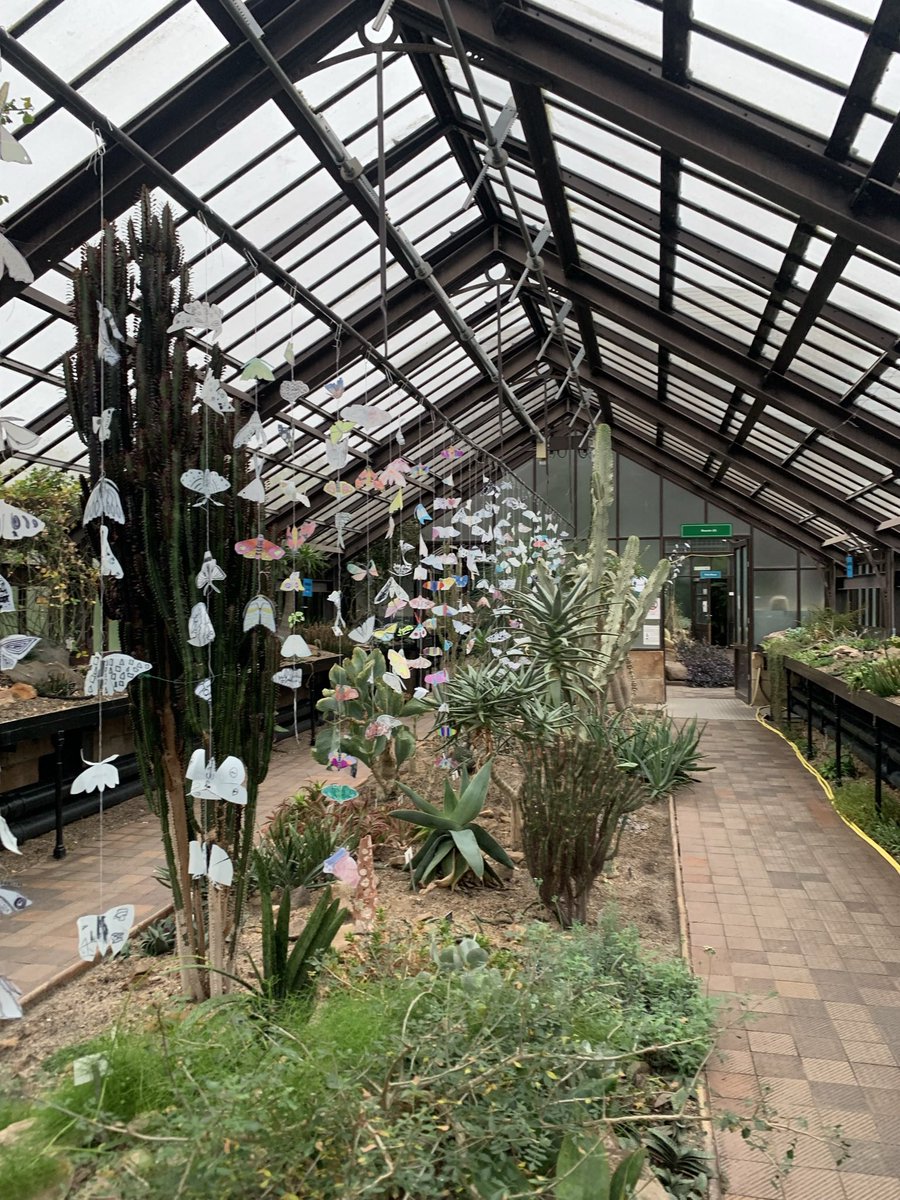 CraftingCOP26's tweet photo. Saw the #mothstoaflame exhibit by @OurArtAndEnergy at Glasgow Botanic Garden. Beautiful recycled art accompanied by heartfelt audio messages about the future of our planet 🪴🦋 https://t.co/WLuQyyvIjd