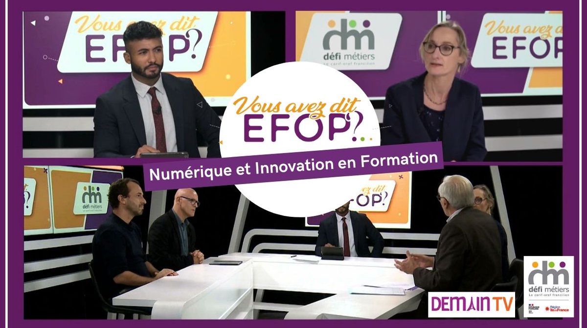 Retrouvez le replay de la deuxième émission de <a href="/defimetiers/">Défi métiers</a>📢
« Vous avez dit EFOP ? » 🎥consacrée à l'#innovation  et la #digitalisation en #formation✨
Merci aux intervenants : Audrey Perocheau ,
Bernard Monteil , et @RemyChalle 👏👏

Le replay ▶ bit.ly/3oxUyG2