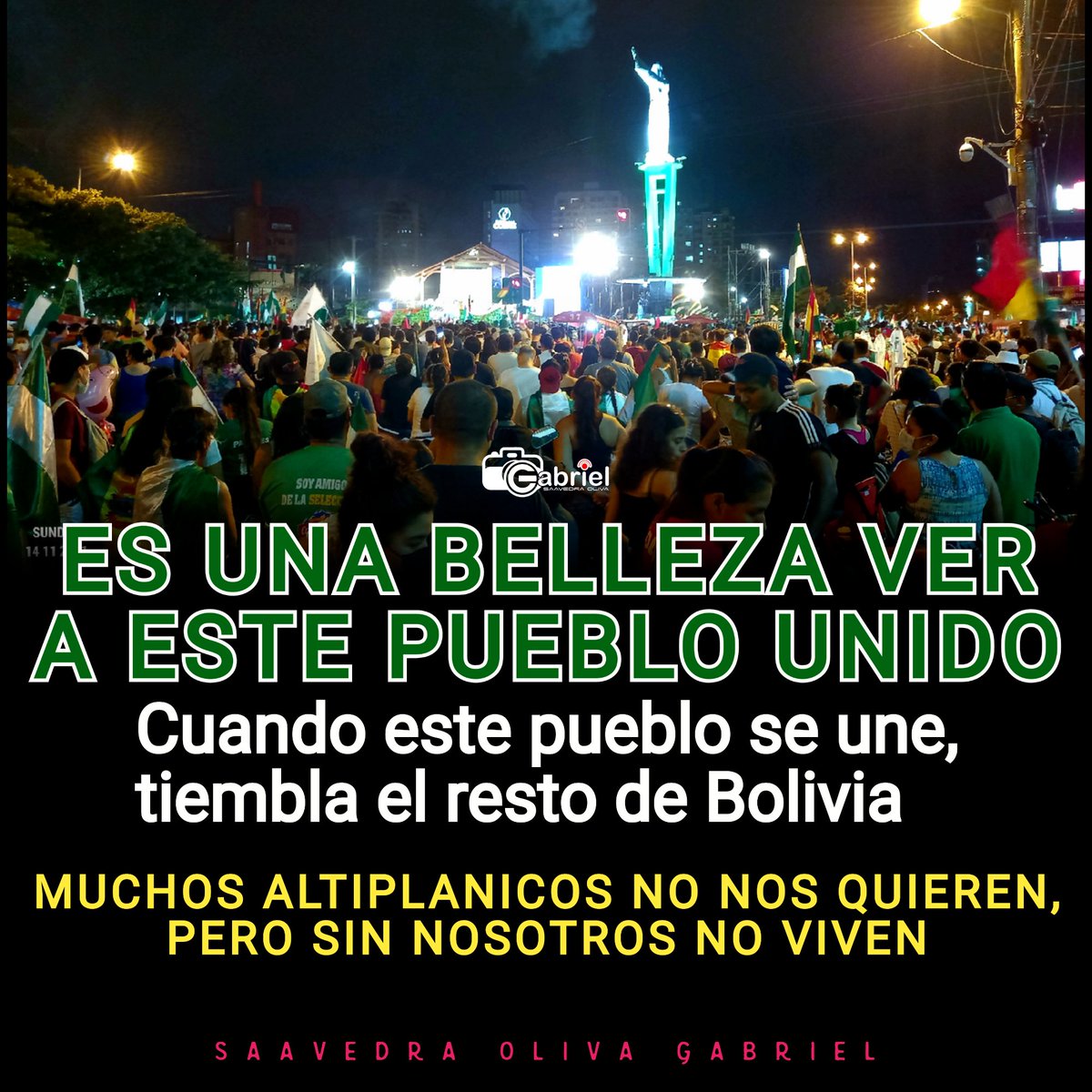 Saav33Gabriel's tweet photo. El odio que nos tiene el gobierno es lo que nos une cada vez más a los cruceños. Creen que nos hacen mal, pero en realidad nos fortalecen. @mexicambita @MeleanNury @evoespueblo @LuchoXBolivia https://t.co/vfDWBGtKXn