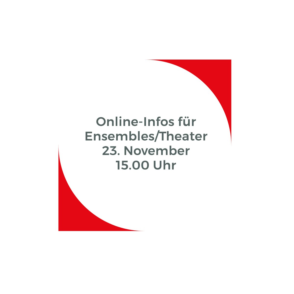Am 23. November 2021, 15:00 - 16:00 Uhr, bietet der Dachverband Tanz Deutschland eine Online-Info-Veranstaltung für Mitarbeiter:innen von Theatern/Compagnien an, die Interesse am Förderprogramm DIS-TANZ START haben. Die Anmeldung erfolgt über die Website: buff.ly/3DaMWiF