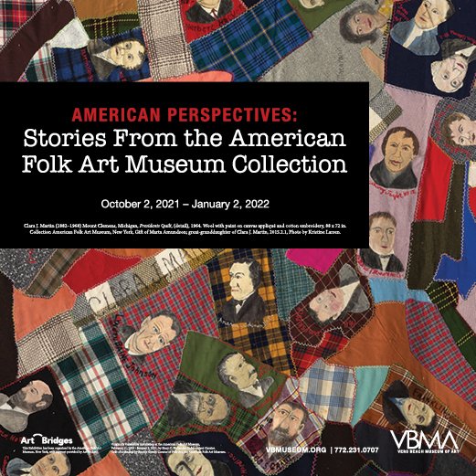 VeroBeachMuseum's tweet photo. Come in to see this new exhibition from the #americanfolkartmuseum #VBMA #AFAM #quilts #self-taught artists https://t.co/k2S4Epup7D