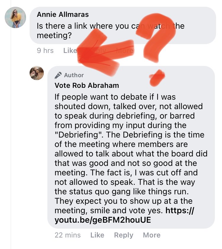 CouleeI's tweet photo. Rob Abraham, local man-baby &amp; school board member of @LAXGOP, claims he was censored but then censors voters by hiding their comments on Facebook. 🤣😂🤣😂 https://t.co/28uTwsG5ru