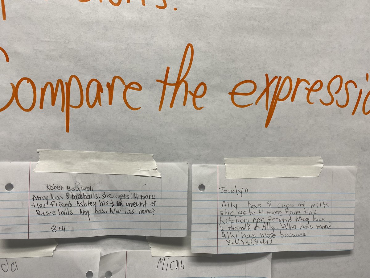 MissCByrd's tweet photo. We LOVE seeing students using real world application and creating their own word problems! Way to go, 5th grade mathematicians! @MaddoxIntSchool #alabamaachieves @amstiuna @mrsfblack https://t.co/ZueGtKyaBO