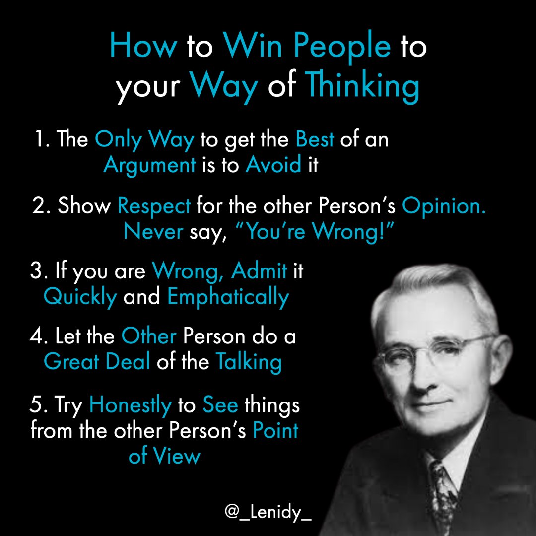 _Lenidy_'s tweet photo. Timeless Advice from the One and Only Dale Carnegie on How to get People to your Way of Thinking 🧠👑
#dalecarnegie #howtowinfriendsandinfluencepeople #books #bookstagram #timeless #dalecarnegietraining #dalecarnegiequotes #dalecarnegiecourse #customer #selfhelpbooks #love https://t.co/9L9oI8yF7z