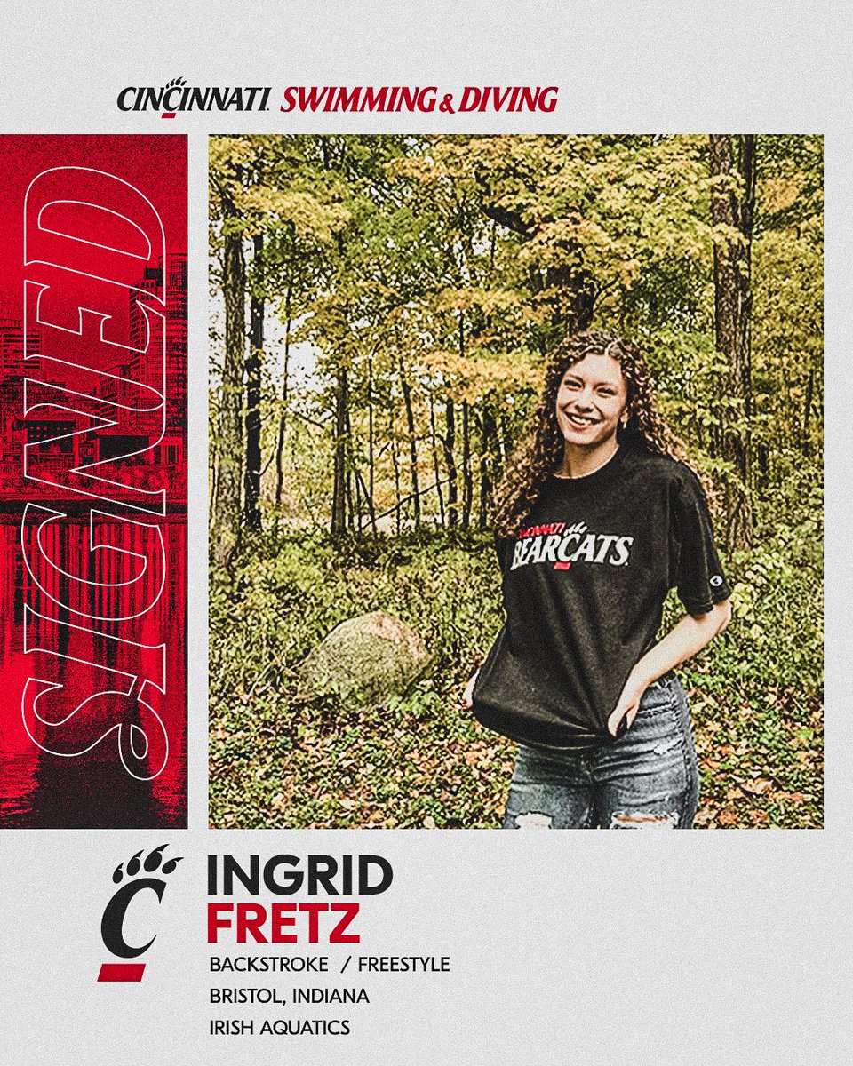 GoBearcatsSWIM's tweet photo. We have another signee! Welcome Ingrid Fretz to the Bearcats squad 🏊‍♀️ https://t.co/ZMnZ56zbDA