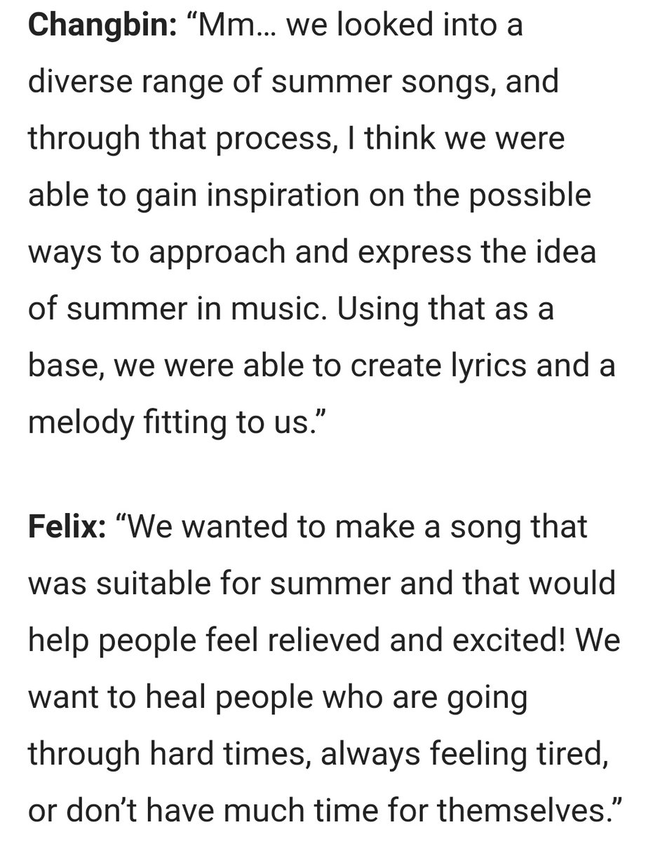 11. SURFIN' (Lee Know, Changbin, Felix)↬ hip hop song with cool vibes for the summertime, to feel refreshed└ Changbin: you need to have some relaxation in the middle of a hot, repetitive and tiring daily life.