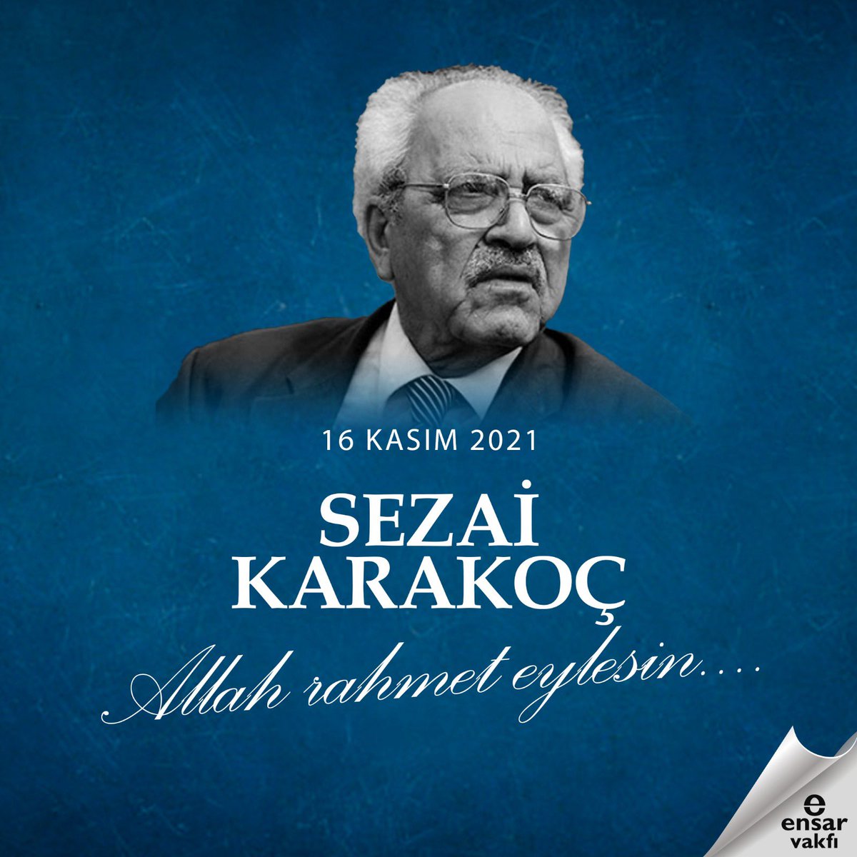 EnsarVakfi's tweet photo. Sevgili, 
En sevgili, 
Ey sevgili; 
Uzatma dünya sürgünümü benim…

Şair, Yazar, Üstad Sezai Karakoç emanetini teslim etti. Üstadımızın mekânı cennet, makamı âlî olsun.

#SezaiKarakoç https://t.co/UgIsuF90Qm