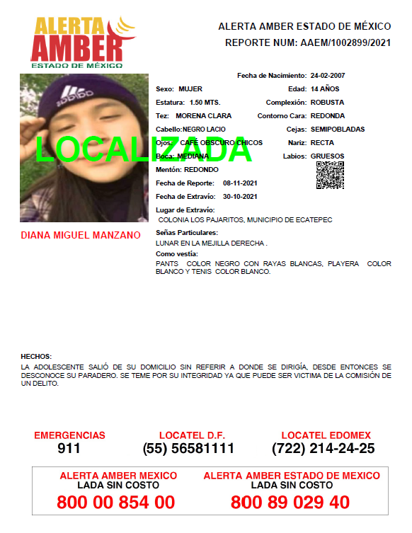 FiscaliaEdomex's tweet photo. La #FiscalíaEdoméx informa la localización de las siguientes personas reportadas como desaparecidas en diversos municipios de la entidad. Agradecemos el apoyo brindado para la difusión de estos boletines del programa #AlertaAmberEdoméx y #OdiseaEdoméx. https://t.co/PYyrHdDAXo