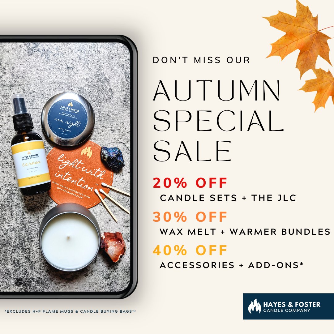 Massage Oil, Candles, and Crystals! Oh my! 
Only a few more days left of our Special Autumn Sale!

#Hygge #Candles #LuxuryCandles #WaxMelts #BlackOwned