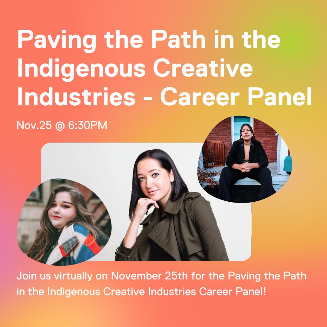 TMUFashionZone's tweet photo. Hello #FashionZone! Join us #virtually on the evening of November 25th for the Paving the Path in the Indigenous Creative Industries Career Panel!
For more info, visit: https://t.co/wl4S9Y6Egp https://t.co/28HuZJqEM8