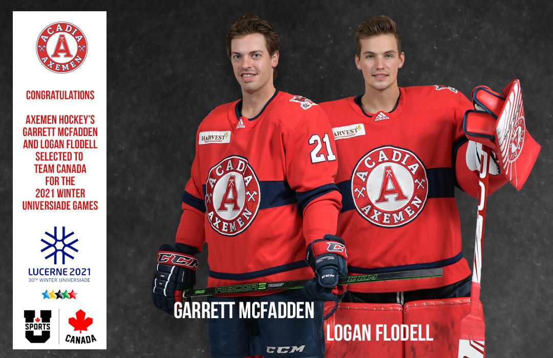 AcadiaAthletics's tweet photo. 📢 @axemenhockey Flodell and McFadden named to FISU Winter Games Hockey Roster.
.
🔗 READ MORE - https://t.co/3Rbp0zjcza .
.
👉 #Axemen are on the road tomorrow night at UPEI.
.
#GoAcadiaGo #AcadiaProud https://t.co/e7VAjMGH0y