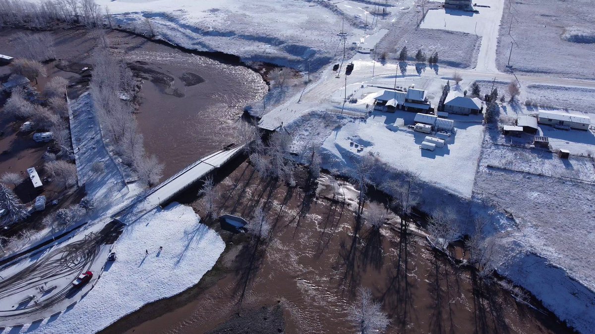 CFJC_Today's tweet photo. Drone footage shows extent of catastrophic #MerrittBC flooding | WATCH: https://t.co/YSaYsAPsb0 #Kamloops https://t.co/G6zL5OE3Uy