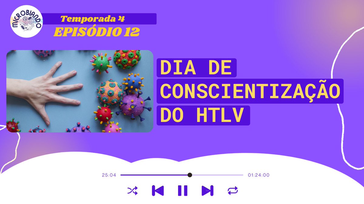 ✨Episódio fresquinho!

No ep. 12, respondemos perguntas dos nossos ouvintes sobre o #HTLV – o vírus linfotrópico de células T humanas. E contamos com a presença das doutoras Carolina Rosadas e Tatiane Assone, do <a href="/htlvchannel/">htlvchannel</a>

Ouça agora no app de podcast link.chtbl.com/Microbiando