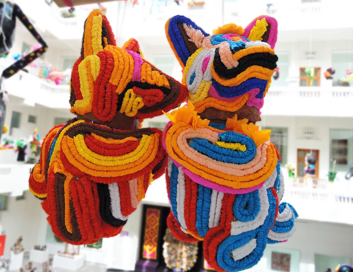 map_mexico's tweet photo. Te presentamos 4 de las 10 piñatas reconocidas con mención honorífica en el Decimoquinto Concurso de Piñatas: Jaguar, Jaguar de Colectivo Alfeñique; Dulce Tradición de  Ma. Dolores Torres Salas;  Jolgorio de  Karla Alejandra Baranda Falcón y  Talchichis de Sandra Bernal Calo. https://t.co/X6OIMn5bbH