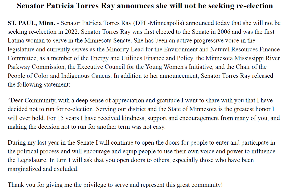 TorresRayMN's tweet image. Senate District 63, family and friends thank you for 15 extraordinary years!