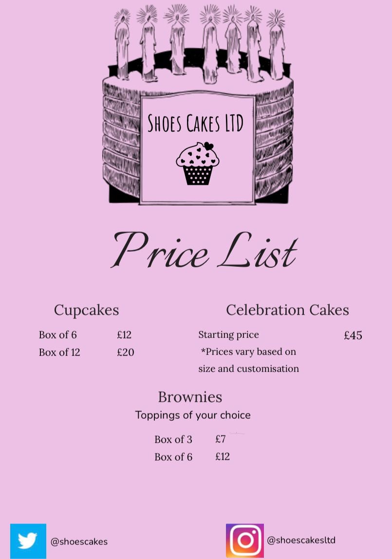 griffi316's tweet photo. My better half Zoe and I are launching ShoesCakes.

From Celebration Cakes made to order, to cupcake boxes and brownie selection boxes, topped with whatever you want. 

Follow us on @shoescakesltd on Instagram and DM there or me on here for inquiries. Retweets appreciated 😊 https://t.co/HVXj4MQVVw