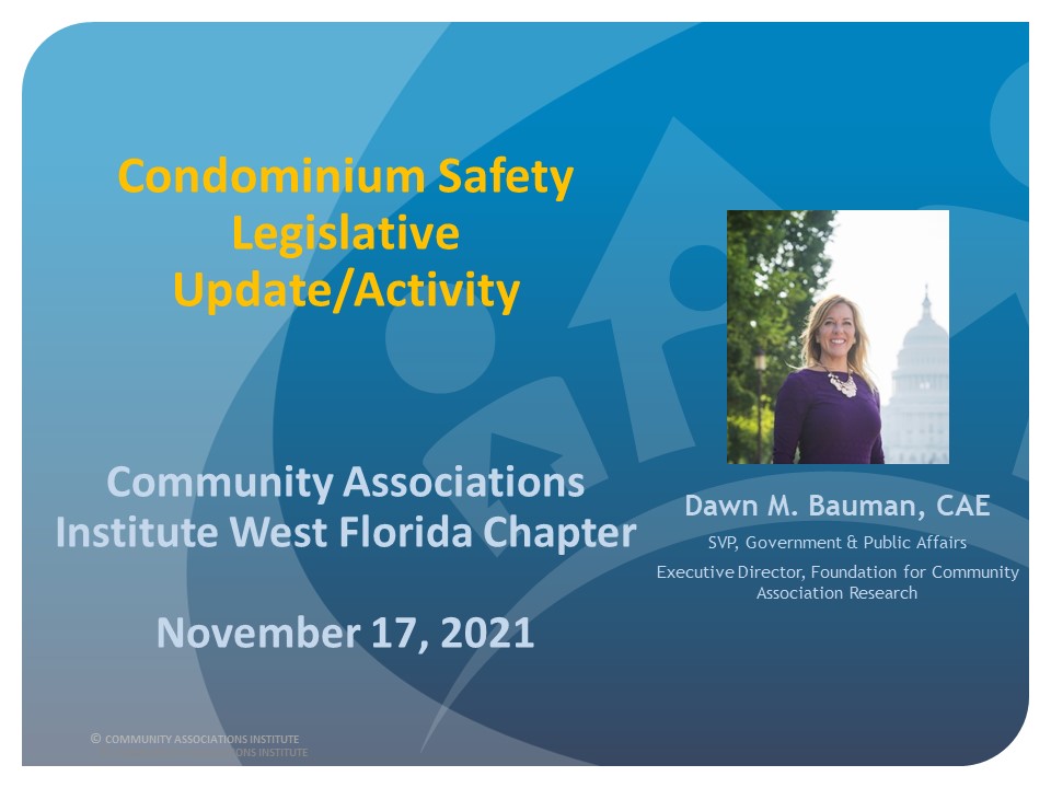 I look forward to speaking with Condo/HOA board members at the Summit tomorrow in Bradenton, Florida! Come and see me!#WeAreCAI #condosafety #surfside #hoa