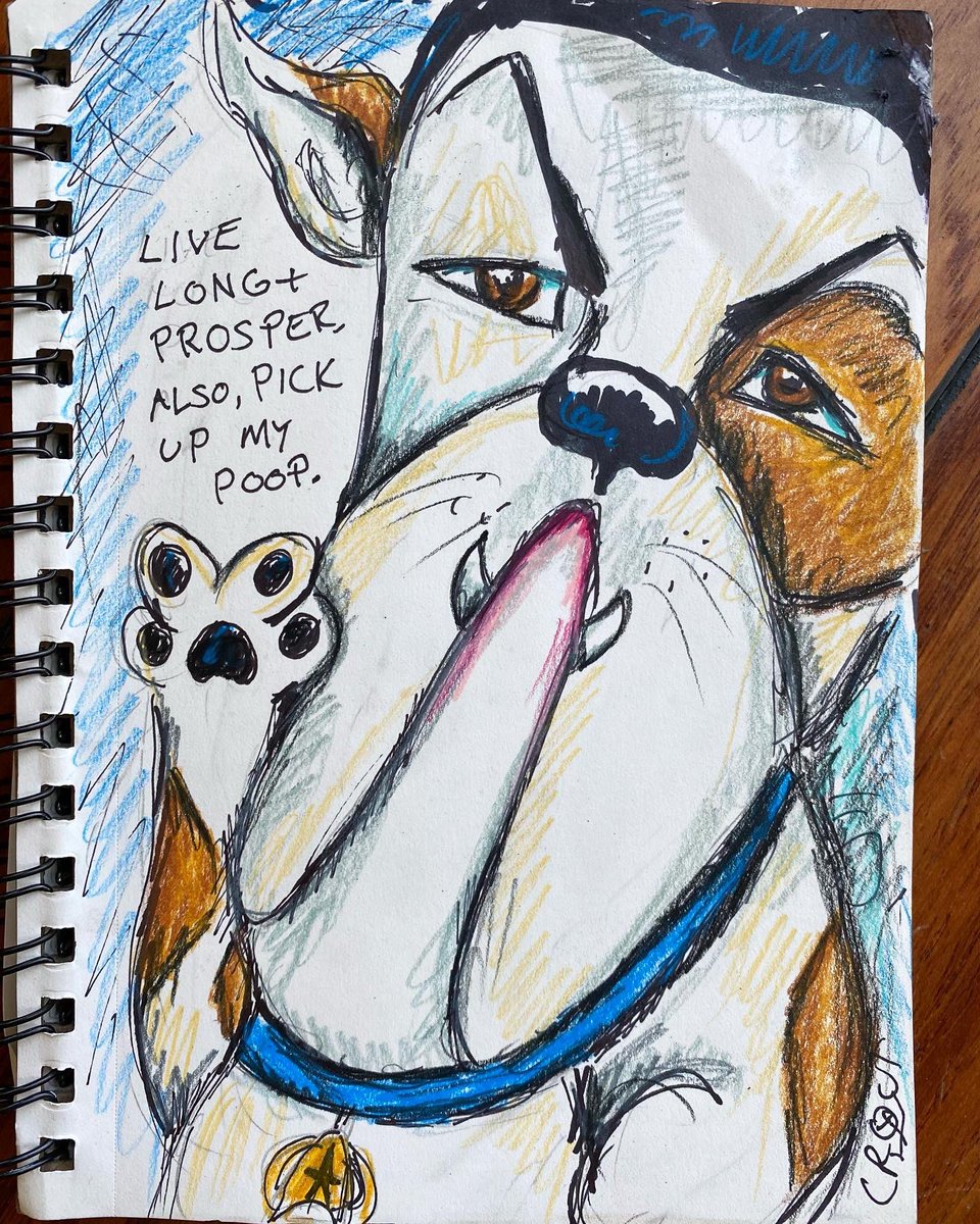 TheresaCrout's tweet photo. Results of yesterday’s #scribblechallenge. It started as a random line and ended as cross between Spock and a bulldog.
#illustration https://t.co/3AjJZDhsEZ