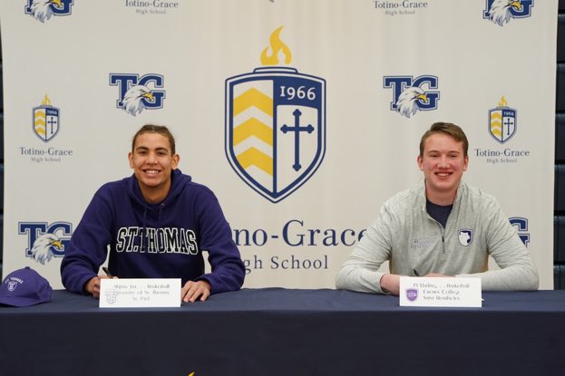 Congratulations to Ahjany Lee on committing to the University of St. Thomas and PJ Ebeling on committing to Crown College for basketball. We know these Eagles will do great things on and off the court. We cannot wait to see where your futures take you. #tgeagles