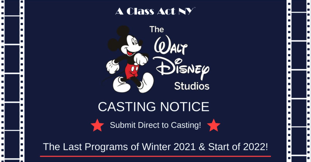 AClassActNY's tweet photo. Disney Film Casting Notice! Plus, the last programs of 2021 and introducing Winter 2022! #ACANY https://t.co/g9vZovizi1 https://t.co/8lg2904fBF