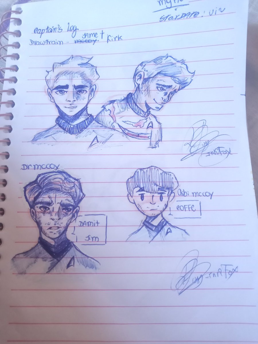 EclipseRR188IF's tweet photo. Oh yeah!! I'm improving my drawings and it's going well, I never thought it was so easy, but I'd prefer Dr. McCoy better but otherwise it looks good.
#startrek #BonesMccoy #captan #captankirk #kirk #spock #mccoy #spones #spirk #mcspirk #UssEnterprise #MystartrekAu #cute #mywork https://t.co/TixOgMKY69