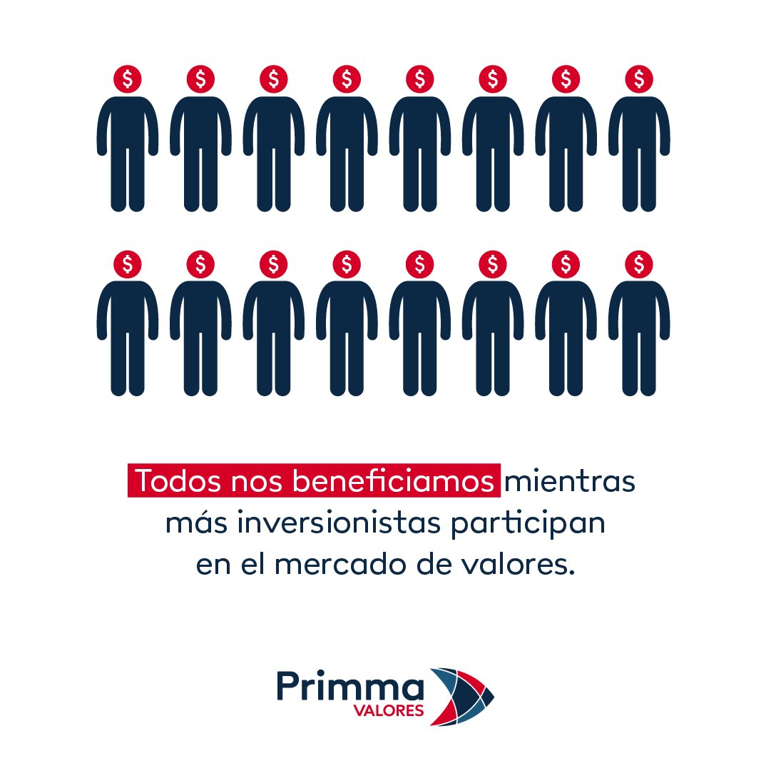 El mercado de valores contribuye al desarrollo de nuestra economía y a construir un mejor futuro para nuestro país.

Por eso, todos nos beneficiamos mientras más inversionistas participan en el mercado de valores.

Acércate a nosotros para que comiences a invertir en ti.