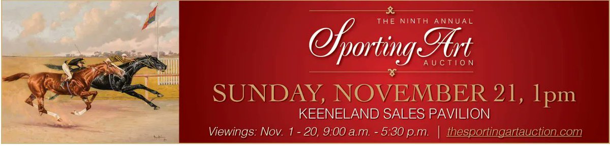 theTDN's tweet photo. The @CrossGateKY Sporting Art Auction will be held Sunday, November 21st in the @keenelandsales pavilion. View the catalogue here: https://t.co/QPv5d1hA62 https://t.co/2Ped0WDmvO