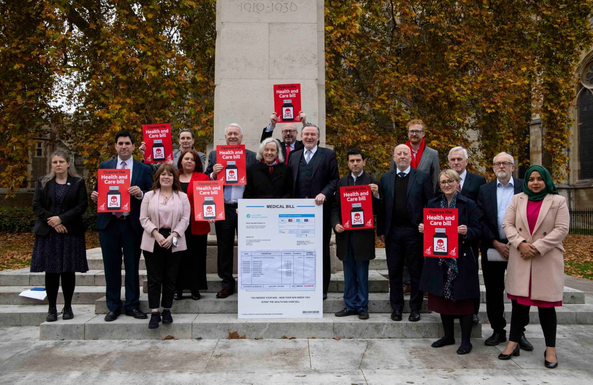 BarryGardiner's tweet image. Today at No.10 I presented an “invoice” for the PM’s hospital treatment. Soon we could all be seeing invoices like this.The Health &amp;amp; Care Bill will give commissioning power to big US companies &amp;amp; drive health rationing to force people into Private health care. #YourNHSNeedsYou