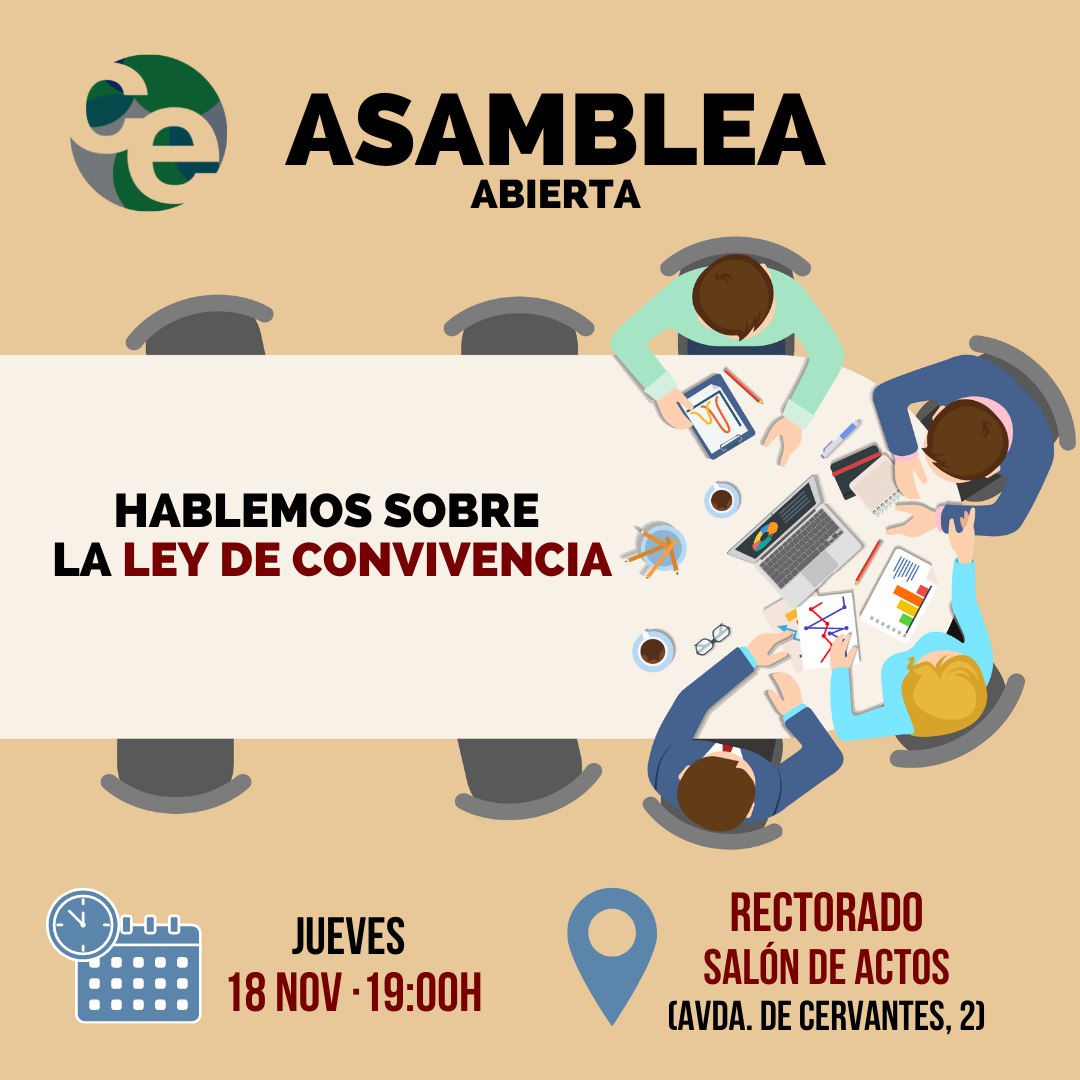 ¿Por qué es tan importante que vengas este jueves 18 a la asamblea en el Rectorado de la Universidad de Málaga? 📢📢

Os explicaremos por qué es tan urgente defender nuestros derechos y cómo hacerlo. 🗣

1/2