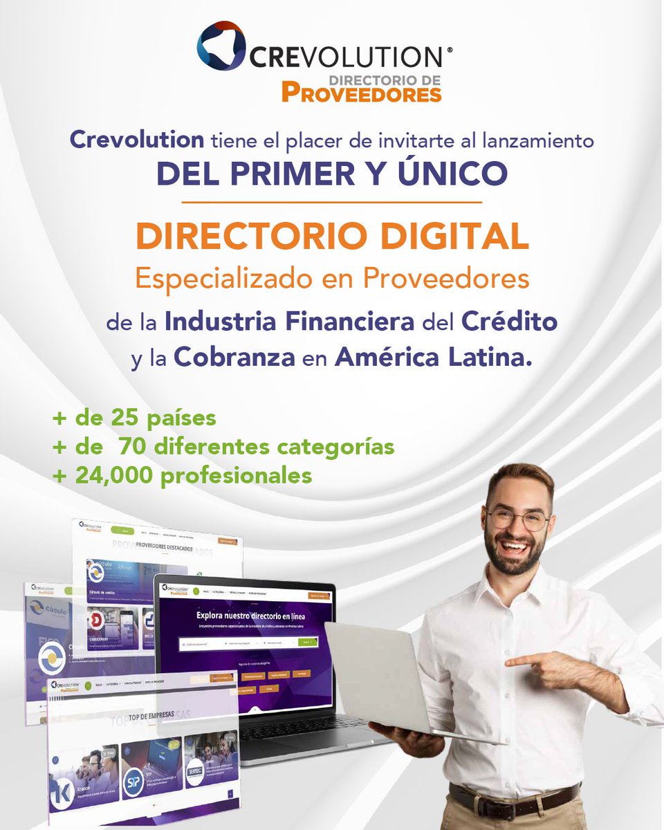 crevolutionmx's tweet image. Tenemos el placer de presentarte al primer y único Directorio #Digital de Proveedores Especializados en América Latina.

Regístrate a la sesión de lanzamiento sin costo en: bit.ly/Lanzamientodir…