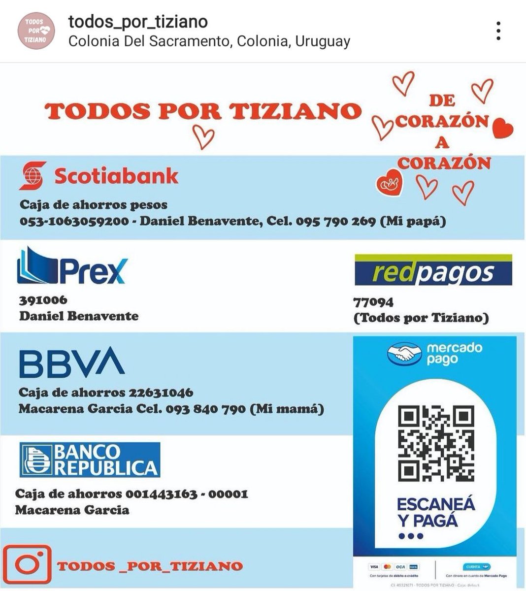 Margaritta814's tweet photo. #todos_por_tiziano
#todosportiziano
#Uruguay https://t.co/JlhzYUibov