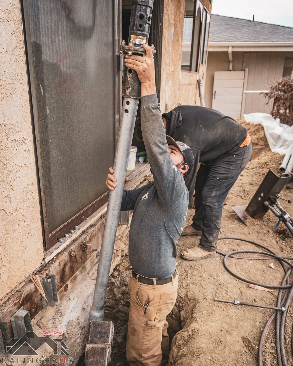 DalinghausConst's tweet photo. Foundation repair can be a dirty job, but our team isn't afraid to get dirty!  Isaac and his crew are out in San Clemente installing helical piles on a hillside home that has settled over 15 inches!!!  

#WeFixFoundations #NeverSettle #FoundationRepair #SanClemente #WeLiftHomes https://t.co/KzqV2jjnbN