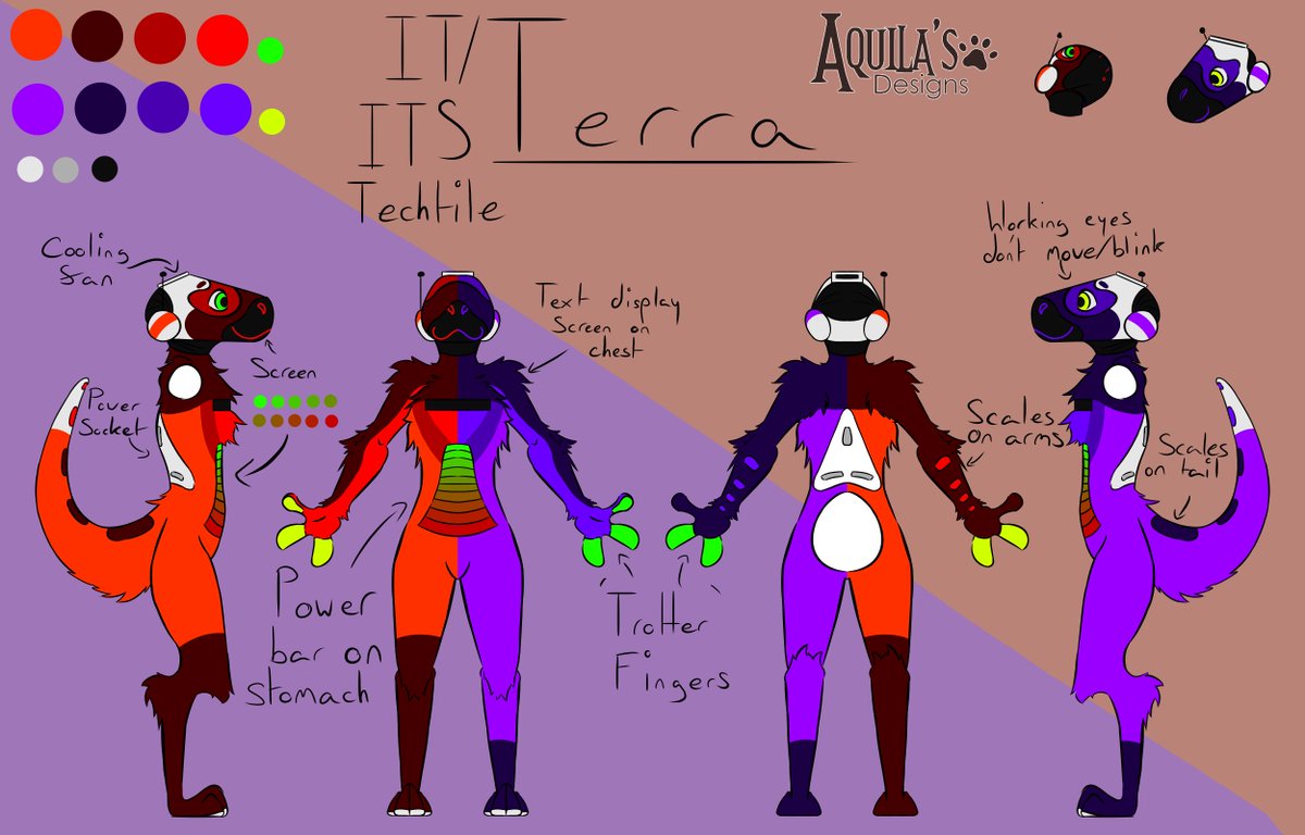 DesignsAquila's tweet photo. Official species guide for my new #originalspecies the #techtile!
#openspecies #furry #sfw #sfwfurry #furryfandom #furryart #furryartist https://t.co/v3QtmtNl3m