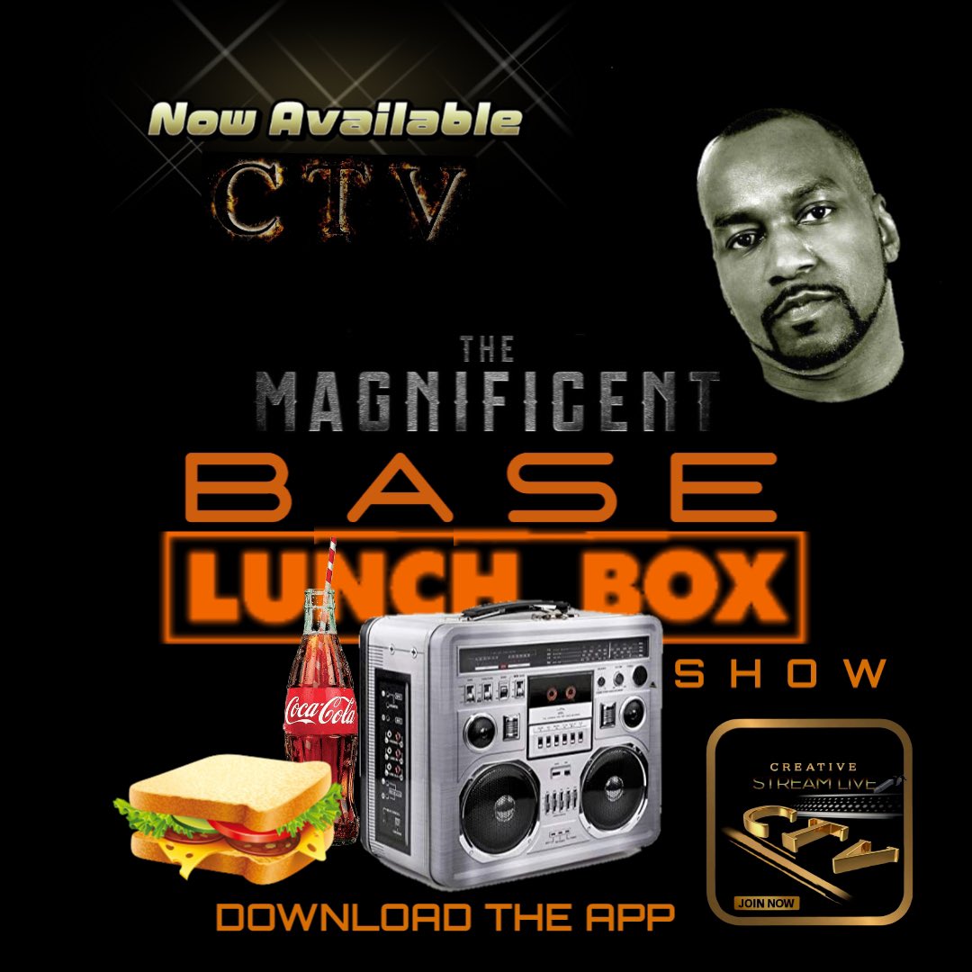 CharJ50's tweet photo. Live Now…The Lunch Box Show with DJ Base in The Creative Stream Live App..Download on Android and iOS and come join us in the StreamLive portion…Come catch these vibes🔥 #creativestreamlive #CTVAllStars #DjBase #music #ctvfamily #lunchboxshow #Vibez https://t.co/7A4oDV5slO