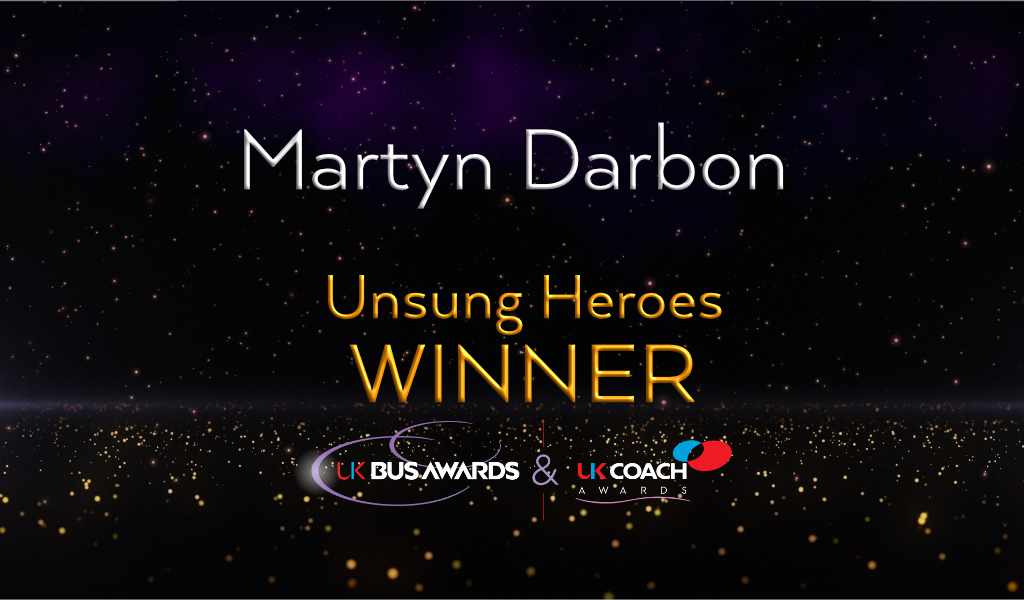 UKBusAwards's tweet photo. Winner of Unsung Heroes award, Martyn Darbon, @BHCommunityBus. 

Congratulations Martyn!

#UKBCA https://t.co/6AyS9FYAg6