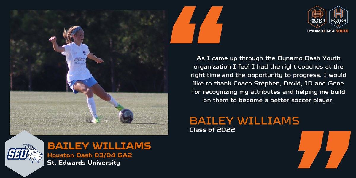 HTXSoccer's tweet photo. π¨ College Commitment! π¨
@BaileyW40 from the Houston Dash 03/04 GA2 has committed to @SEUWSoccer. Congratulations, Bailey! β½π§‘
#dynamodashyouth #ddycollegecenter #ddycff #collegefitfinder #ddycommitted @NationalLeague @HoustonDash @stedwardsu https://t.co/nRApx3keJU