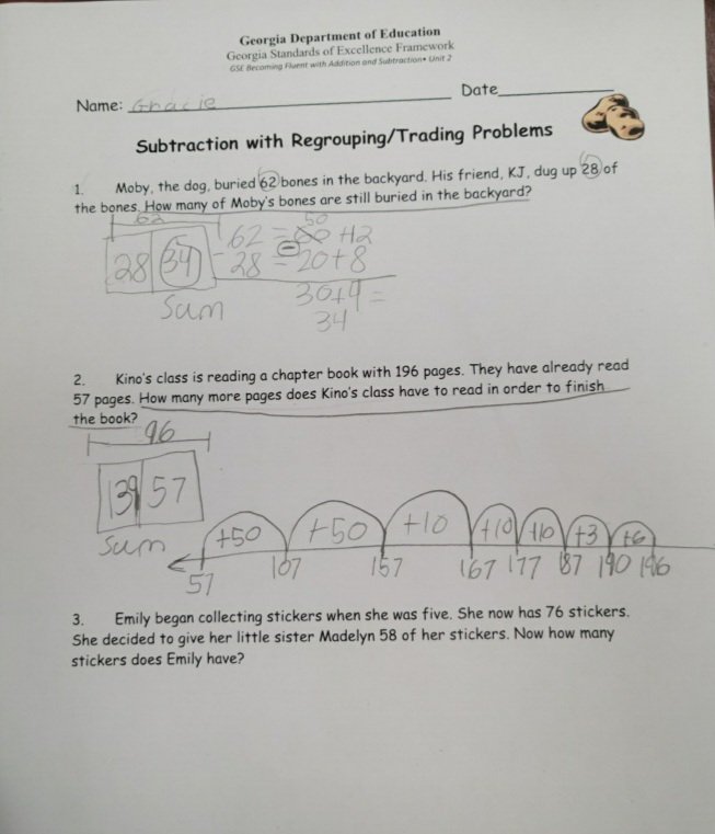 <a href="/IC_Kirkpatrick/">Della Kirkpatrick</a> <a href="/MrsJTukes/">Jennifer Tukes</a> <a href="/DrFish_ncts/">Jo Anna Fish</a> <a href="/DanitaDoan/">Danita Doan</a> Mrs. Doan's 2nd grade math scholars are working on the Subtraction with Regrouping/Trading Problems Framework. #FRAMEWORKSROCK #ncts #ncssbethebest