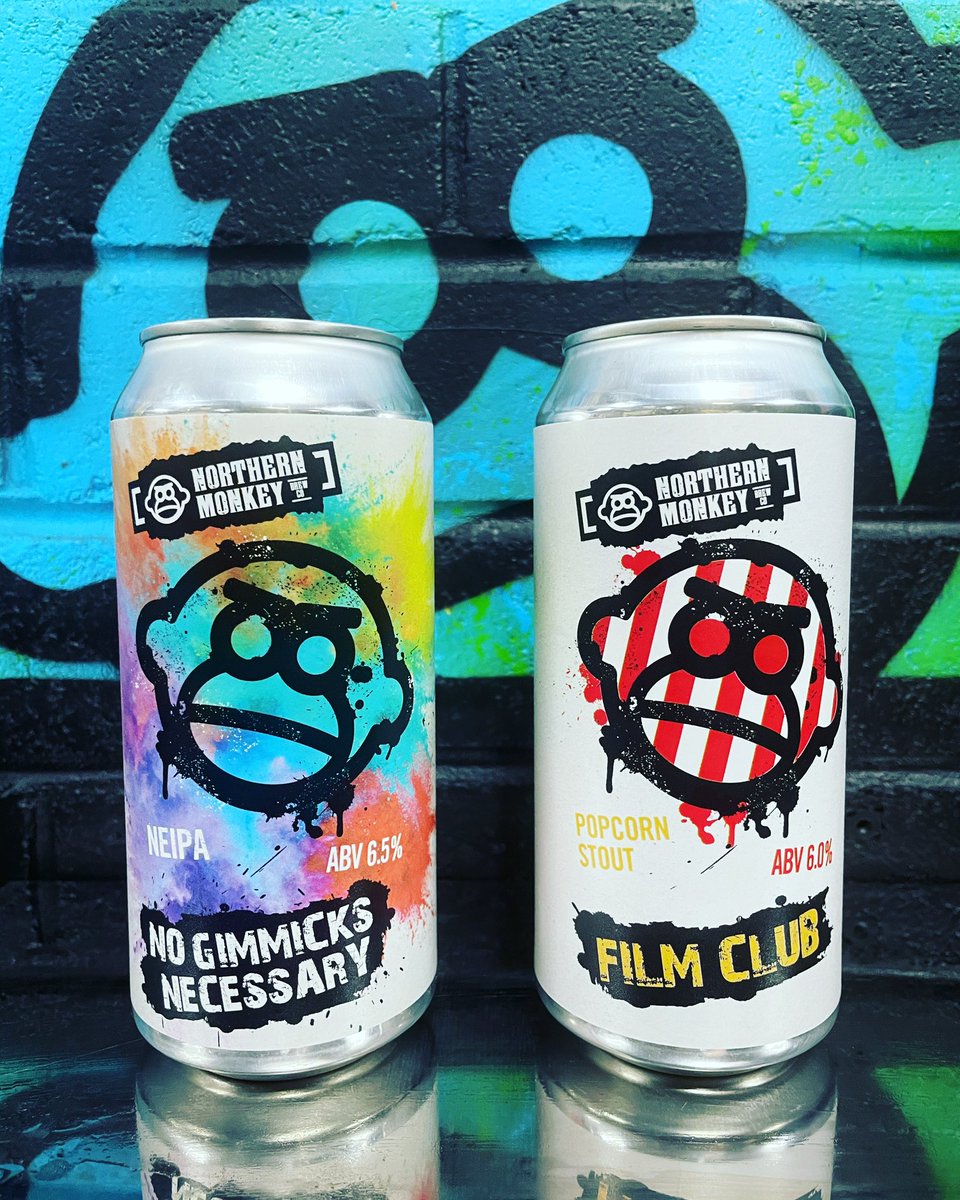 📣 IMPORTANT ANNOUNCEMENT 📣 ‘FIlm Club’ is back in cans!! 😆🙌🏻 🍿 We have also canned our 6.5% NEIPA ‘No Gimmicks Necessary!’ 🤟🏻 Both are tasting fantastic and are available online now at our webshop 👇🏻 northernmonkeybrew.co.uk/webshop/
