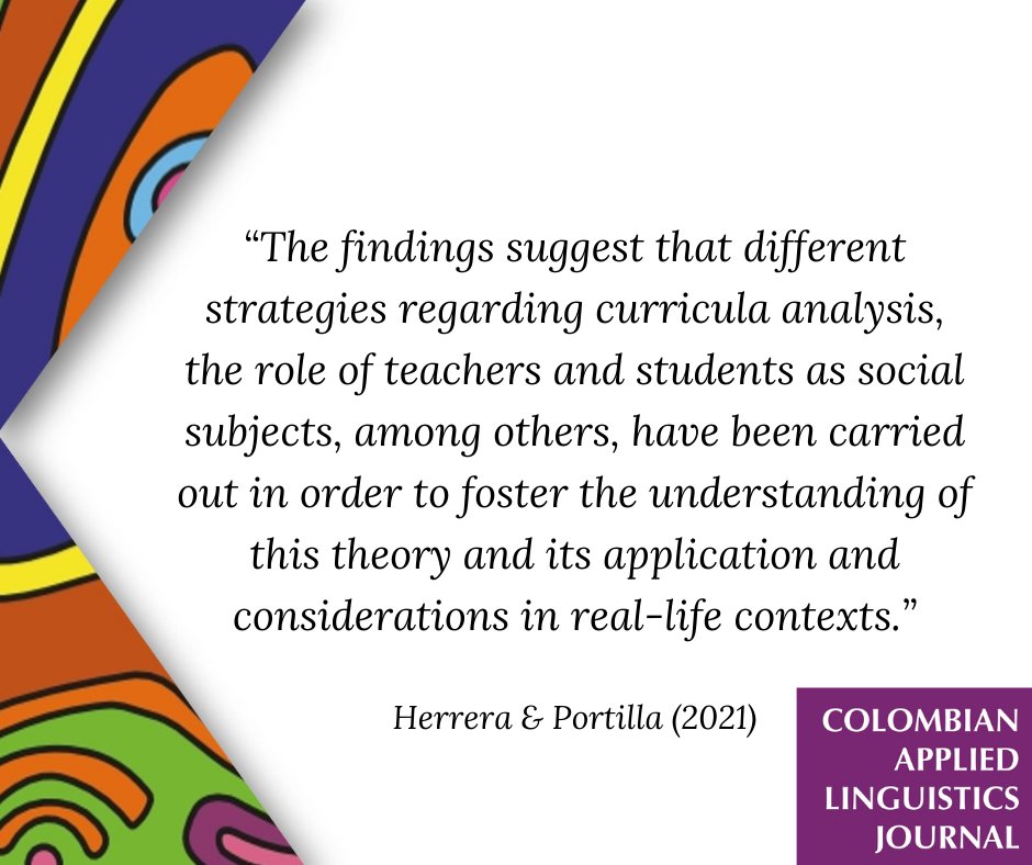 Caljournal_'s tweet photo. What are the trends in critical pedagogy in EFL? We invite you to read the following article: https://t.co/EeQoTrLS16
#AcademicJournals #CALJournal #articles #CIDC https://t.co/eCeN6aC1oZ
